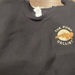 The Punk Cellist black crew neck sweatshirt size small unisex. New